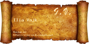 Ilia Vajk névjegykártya